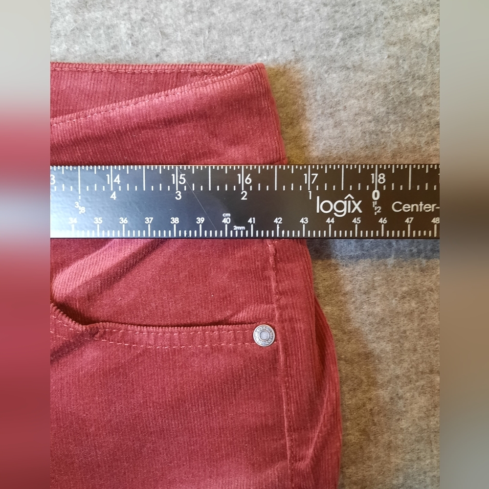 Talbots Pants Womans 10P Red Burgundy Corduroy Straight Leg Classic Workwear - Picture 10 of 13
